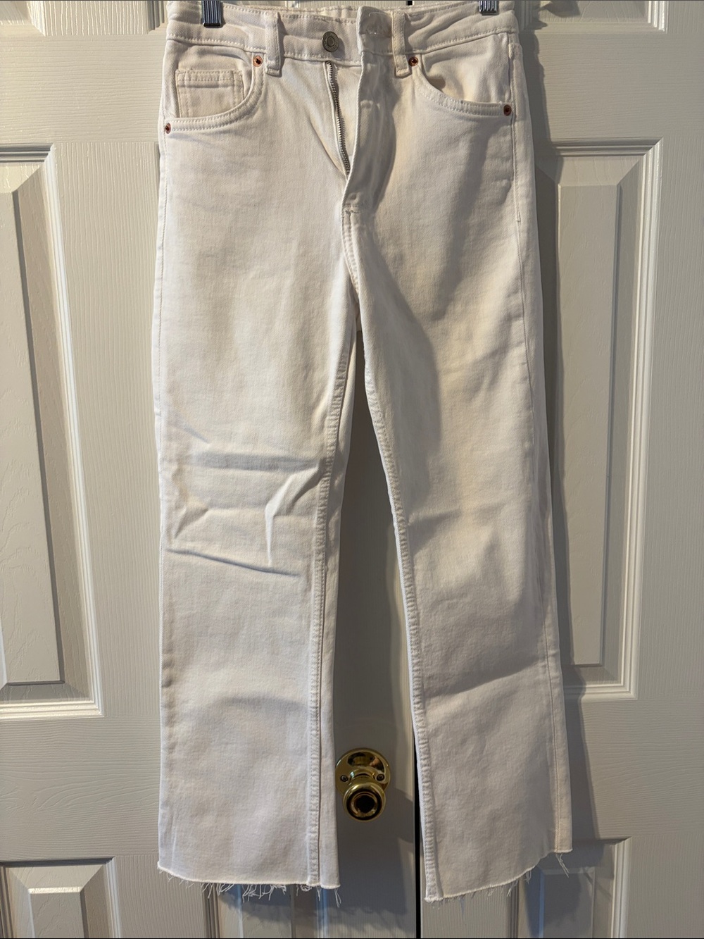 Zara White Straight-Leg Jeans